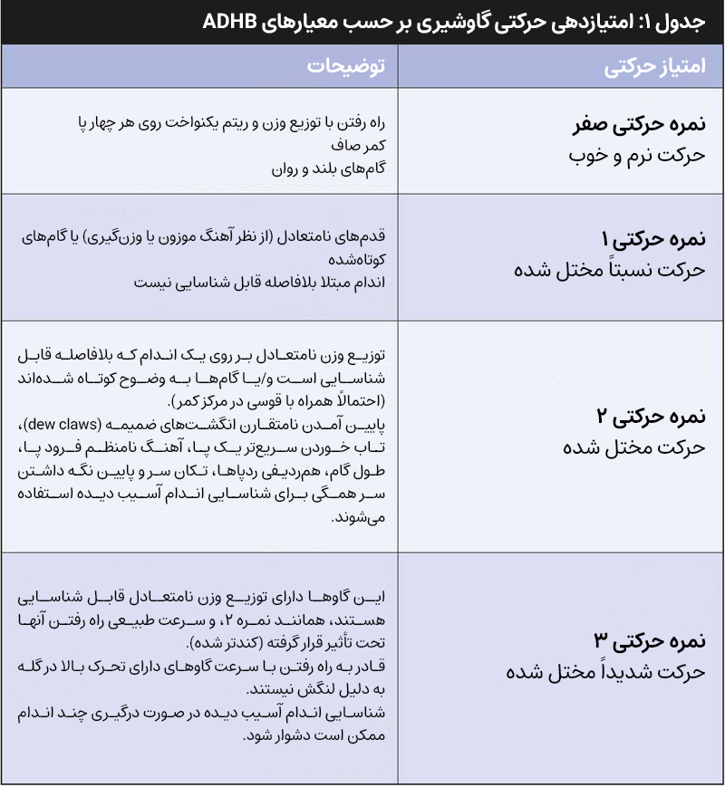 امتیاز حرکتی گاوشیری